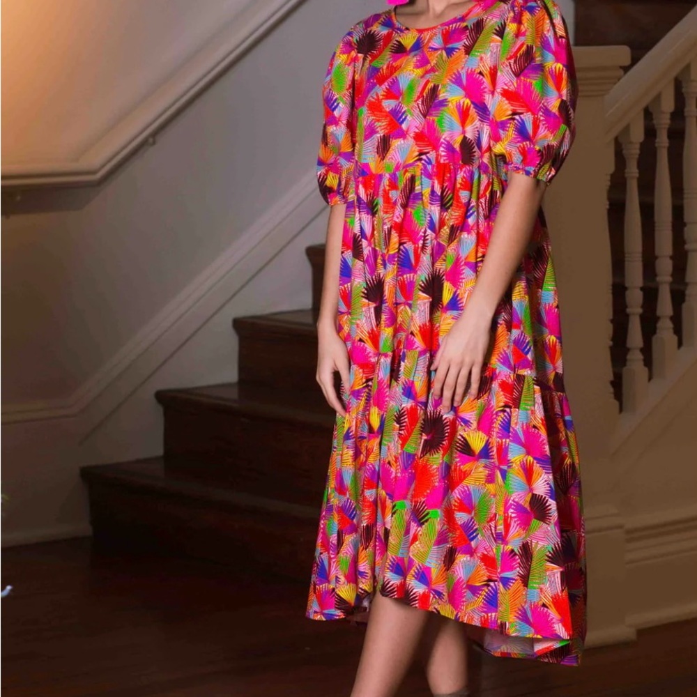 Vibrant Multicolor Patterned Dress - Picture 2 of 9